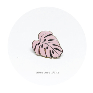 [Hemleva]Monstera(Pink).몬스테라(핑크) 핀뱃지