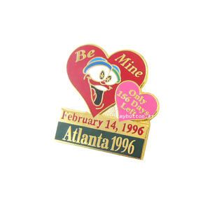 [Vintage][USA][Pin]Valentine&#039;s Day Olympic.빈티지 뱃지