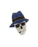 [Retro.pin]Blue hat skull.핀뱃지