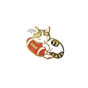 [PCZ-068][Pin]Cat_Rugby ball.고양이뱃지